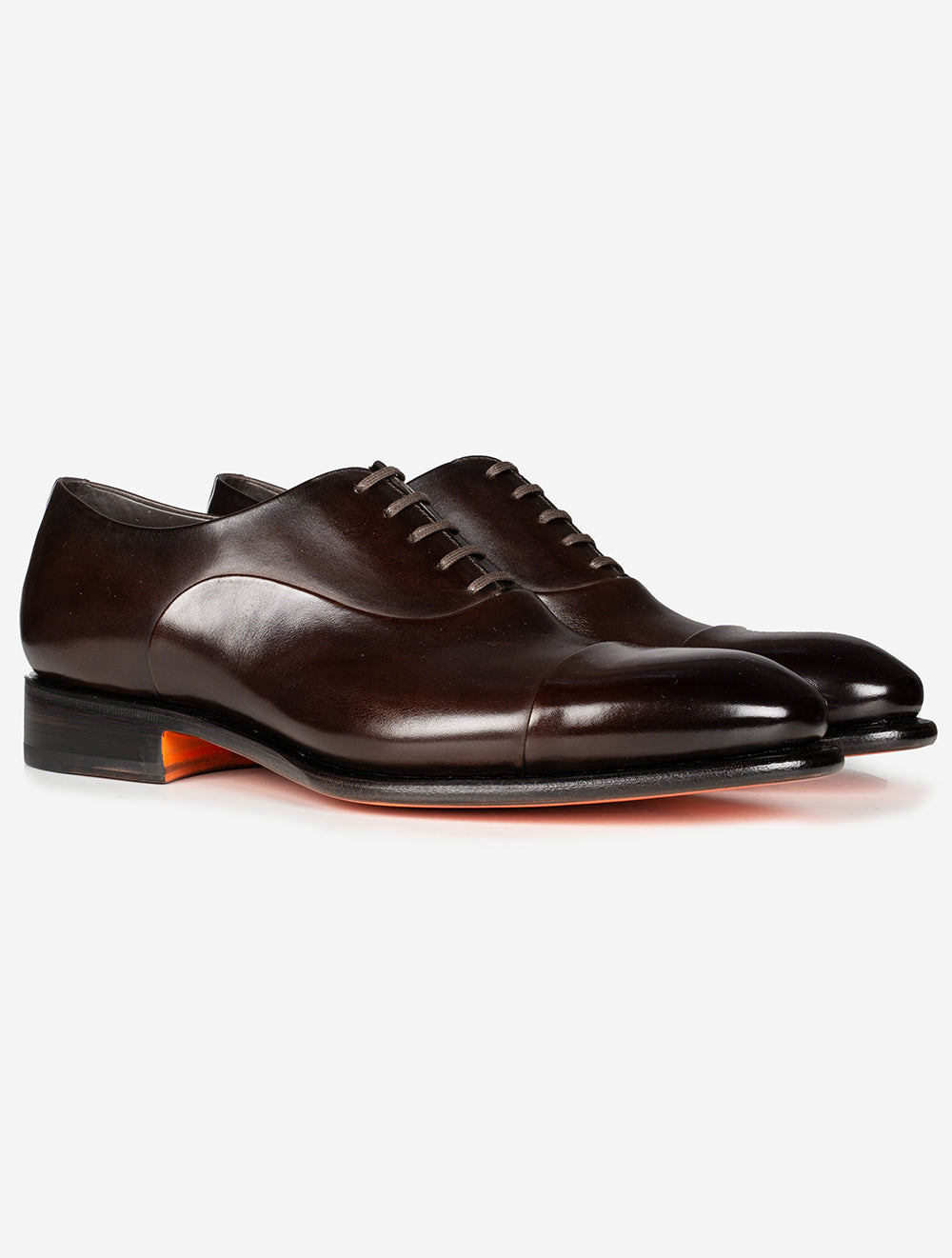 Santoni Oxford Toe Cap Shoe Brown Stylish Men s Formal Footwear Collection Now in Louis Copeland Stores