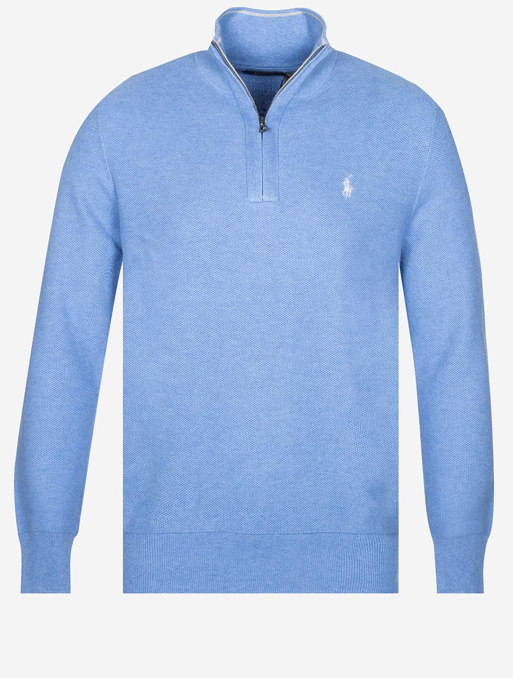 Pique Half Zip Pullover Blue