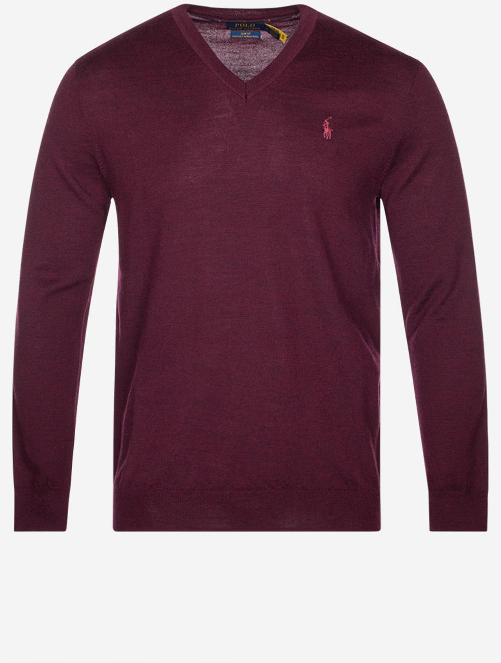 Pull col V slim en laine merinos Ralph Lauren Vin Col V elegant disponible dans les magasins Louis Copeland Sons