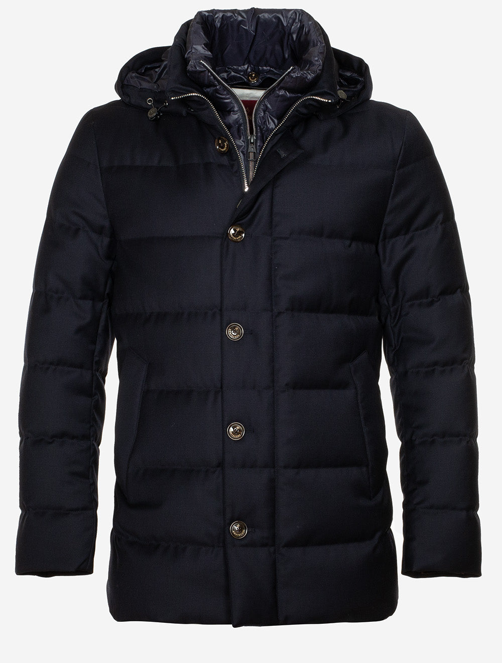 Montecore Padded Down Jacket With Hood Navy Louis Copeland