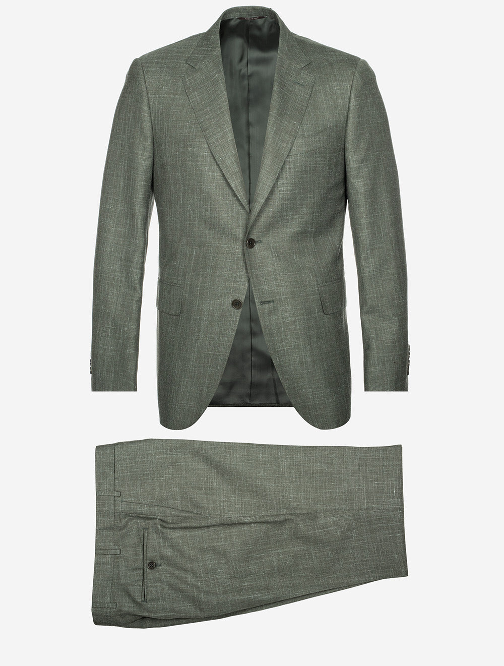 Canali Wool Silk Linen Suit Green Tailored Suits for Men Now Available in Louis Copeland Sons Stores in Dublin Galway and Cork