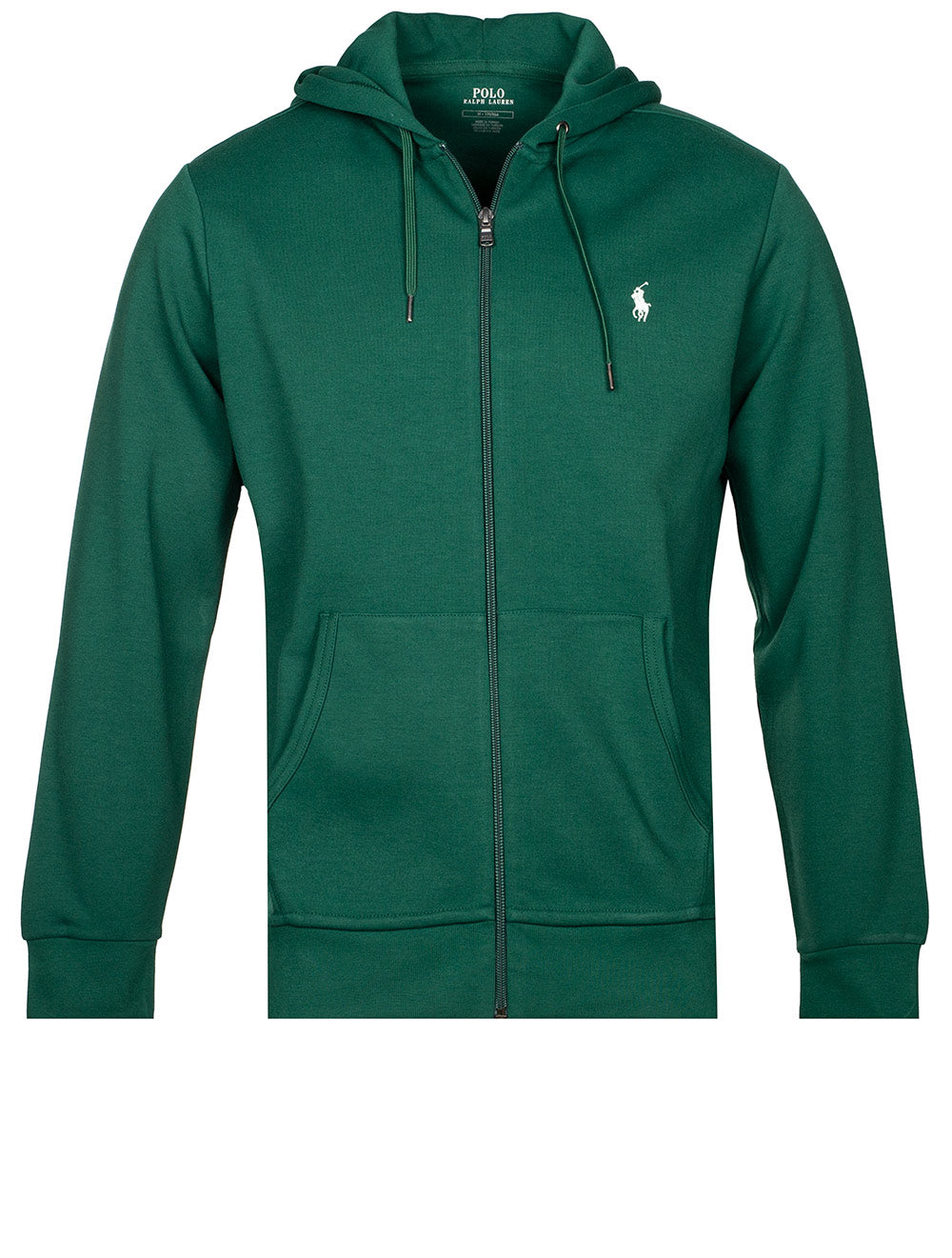 Double knitted Full Zip Hoodie Green