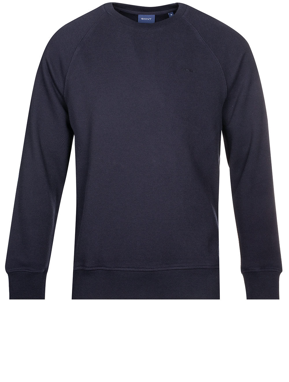 Gant Waffle Crew Neck Sweatshirt Evening Blue