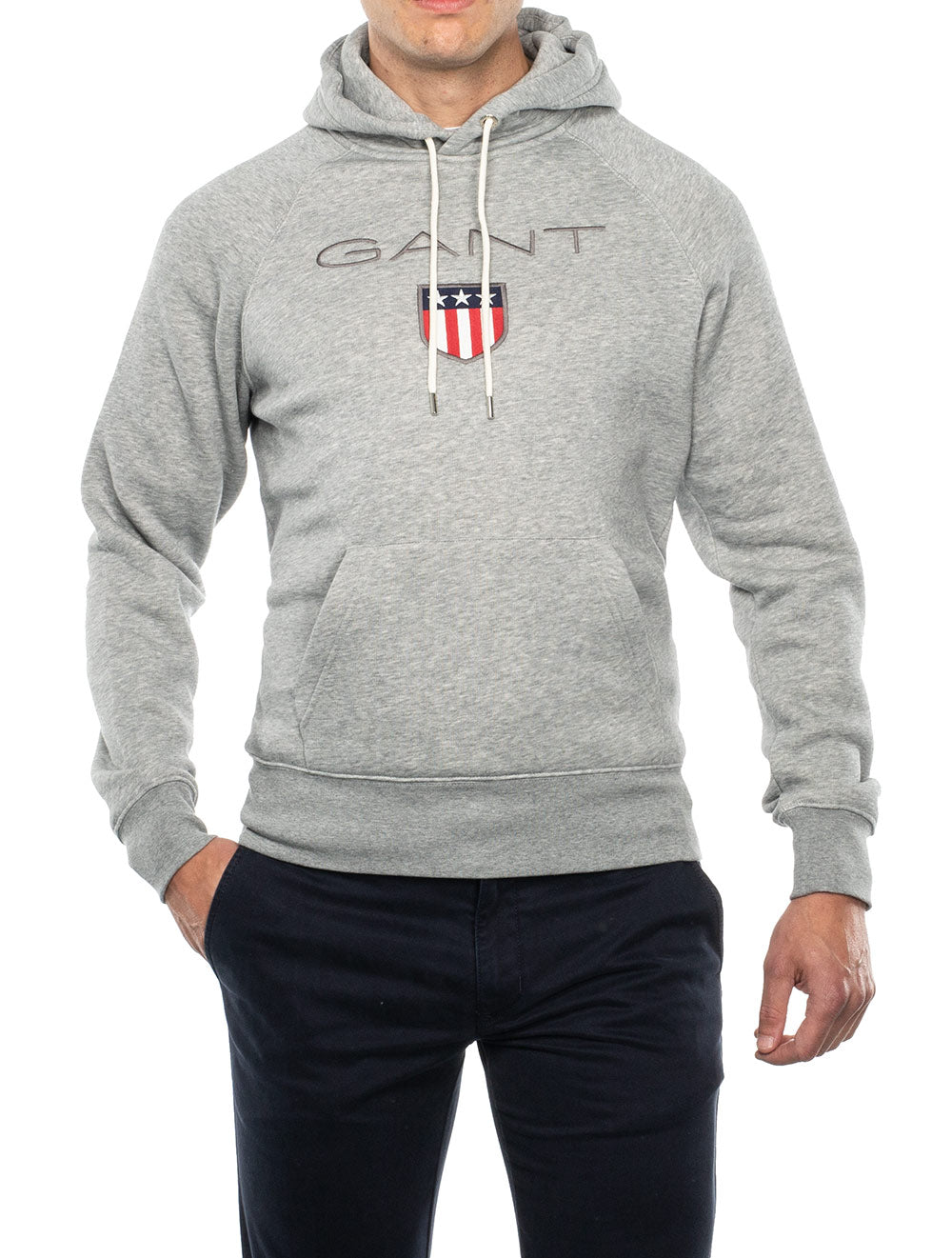 Original Shield Sweat Hoodie Grey Melange