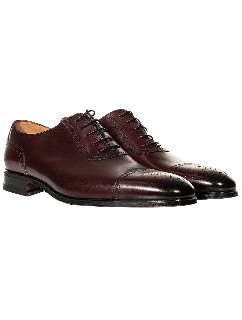 Stemar Leather Toe Cap Shoes Burgundy Stylish Men s Formal Footwear Collection Now in Louis Copeland Stores