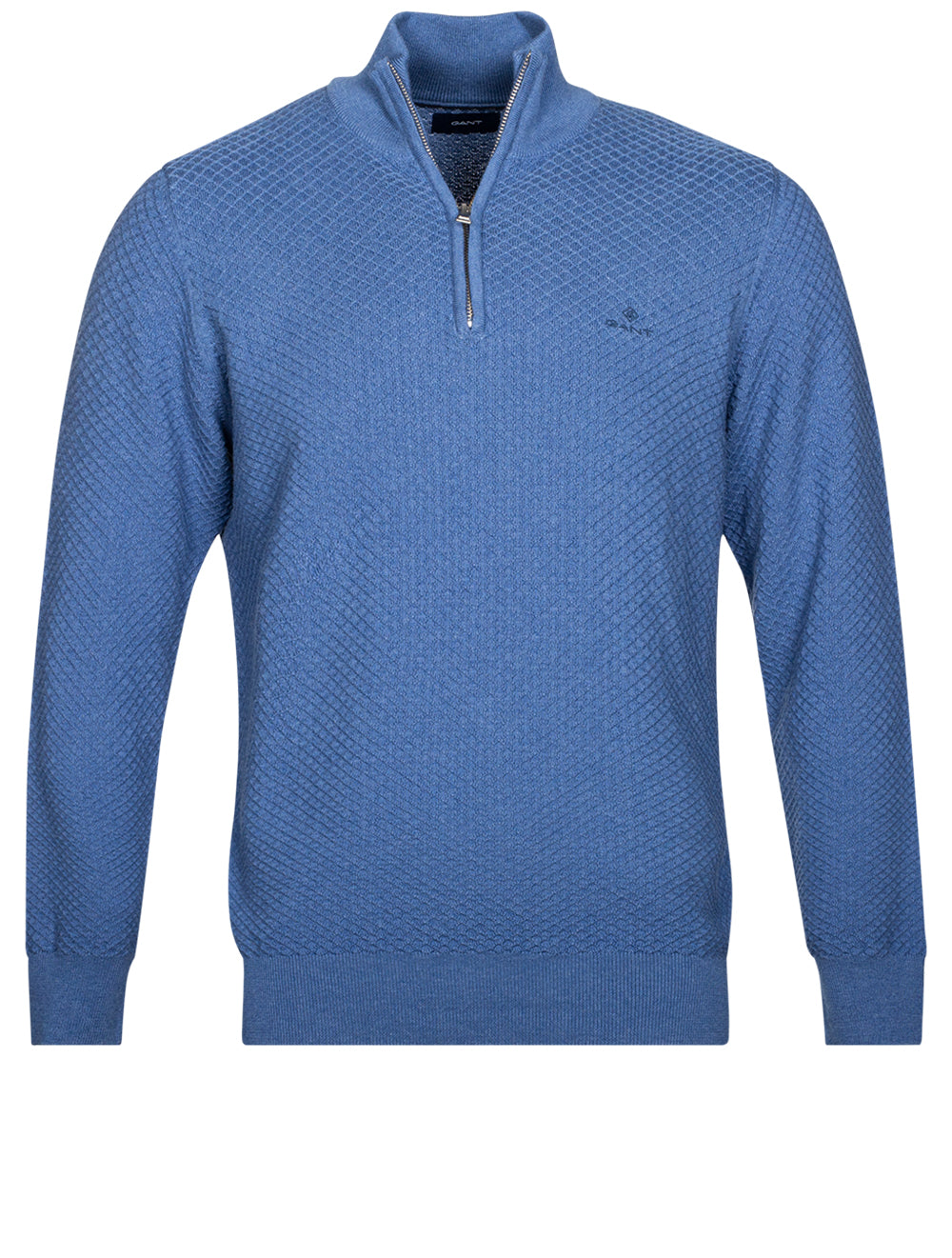 Textured Cotton Half-Zip Sweater by Gant Online, THE ICONIC