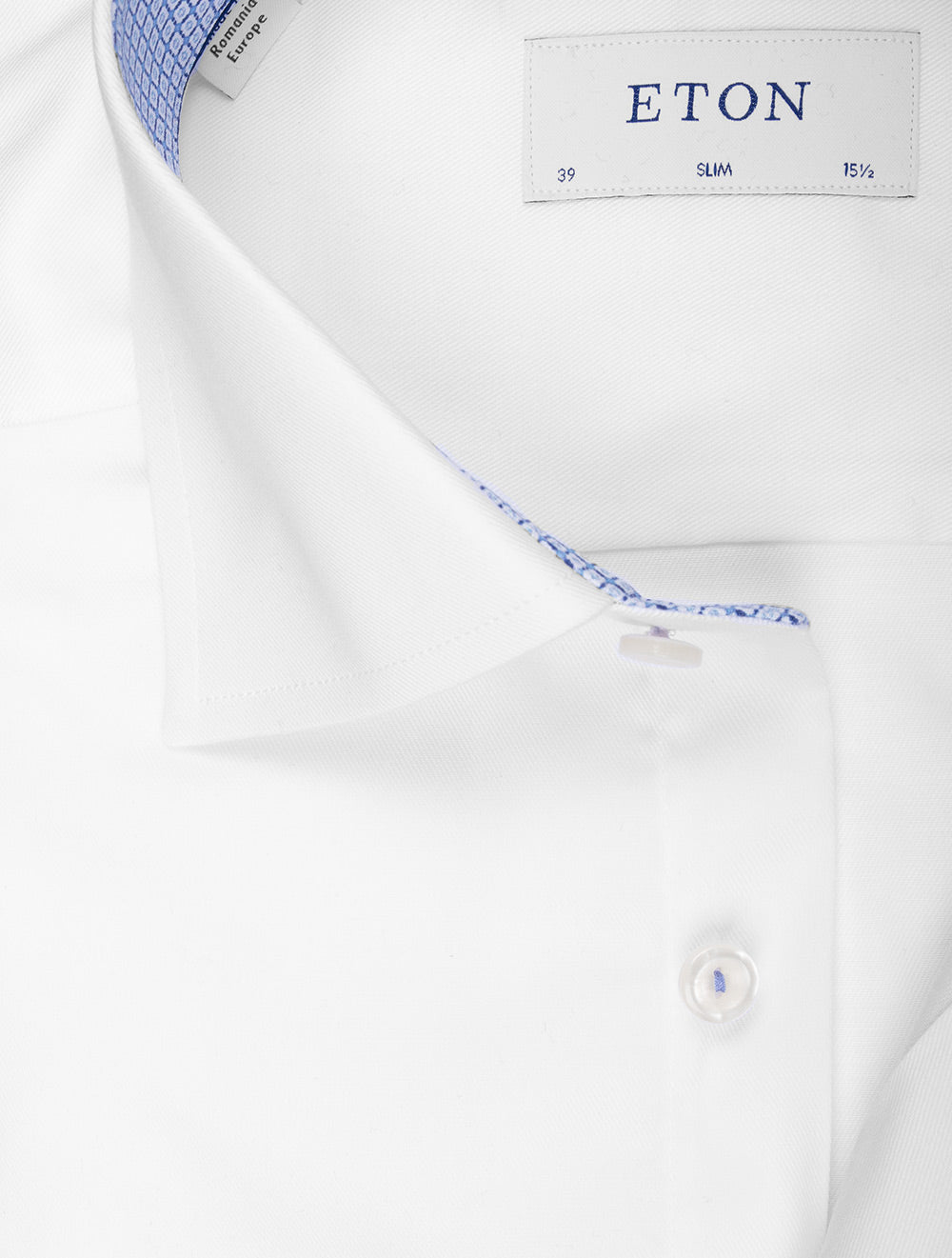 Slim Fit Formal Stretch Plain Shirt With Contrast Inlay White