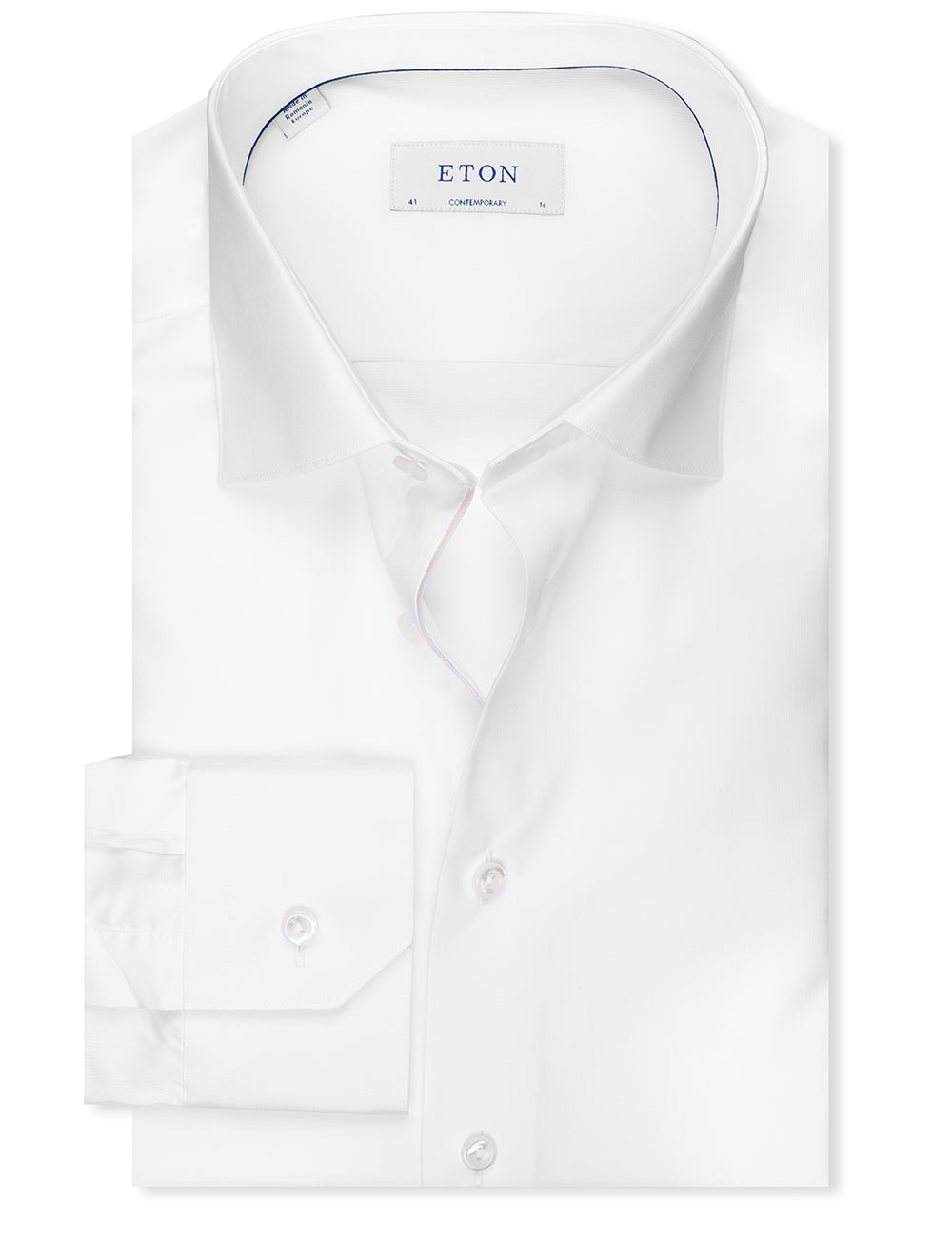 White Fine Pique Contemporary Fit Shirt