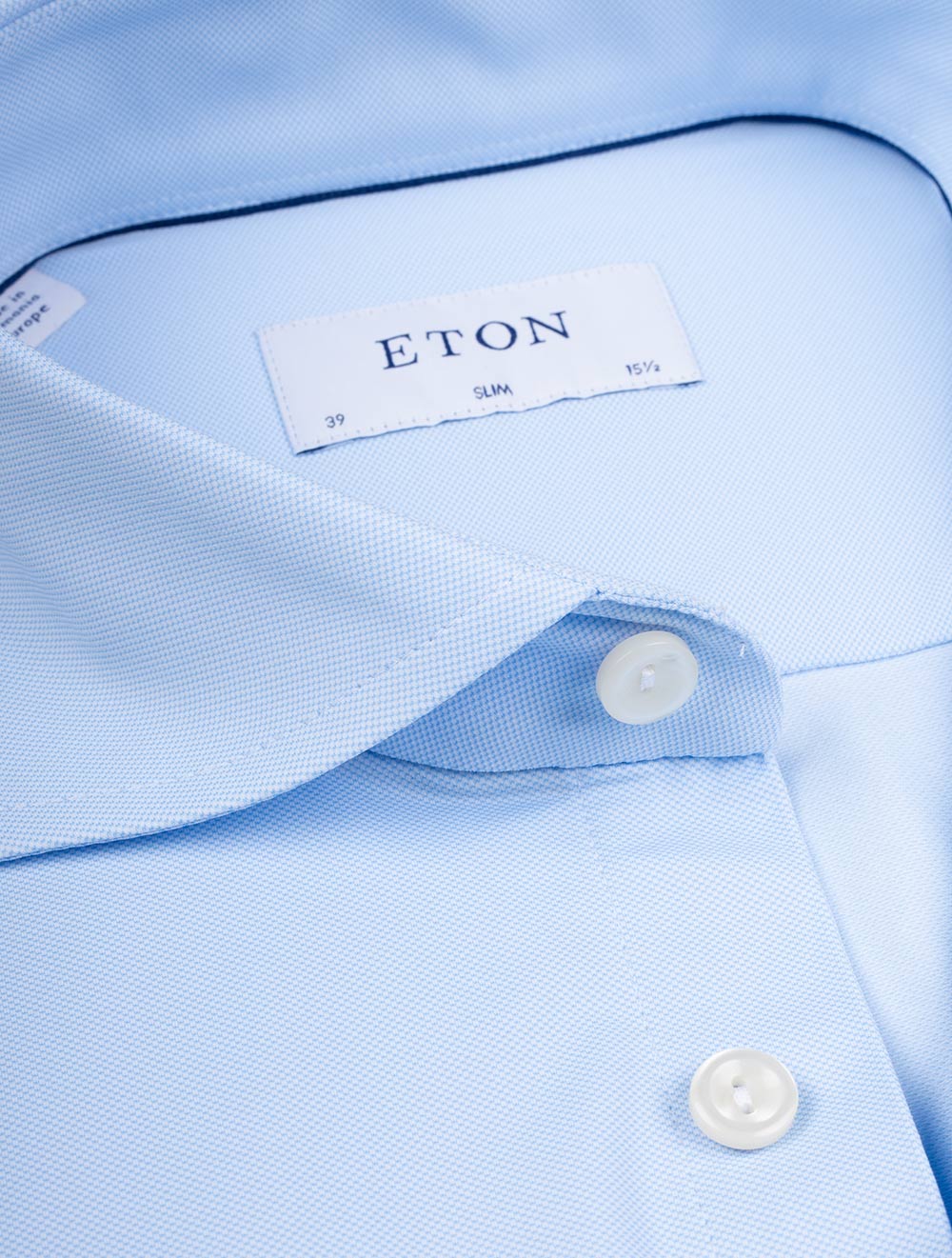 Eton Slim Fit Four Way Stretch Shirt Blue AI2