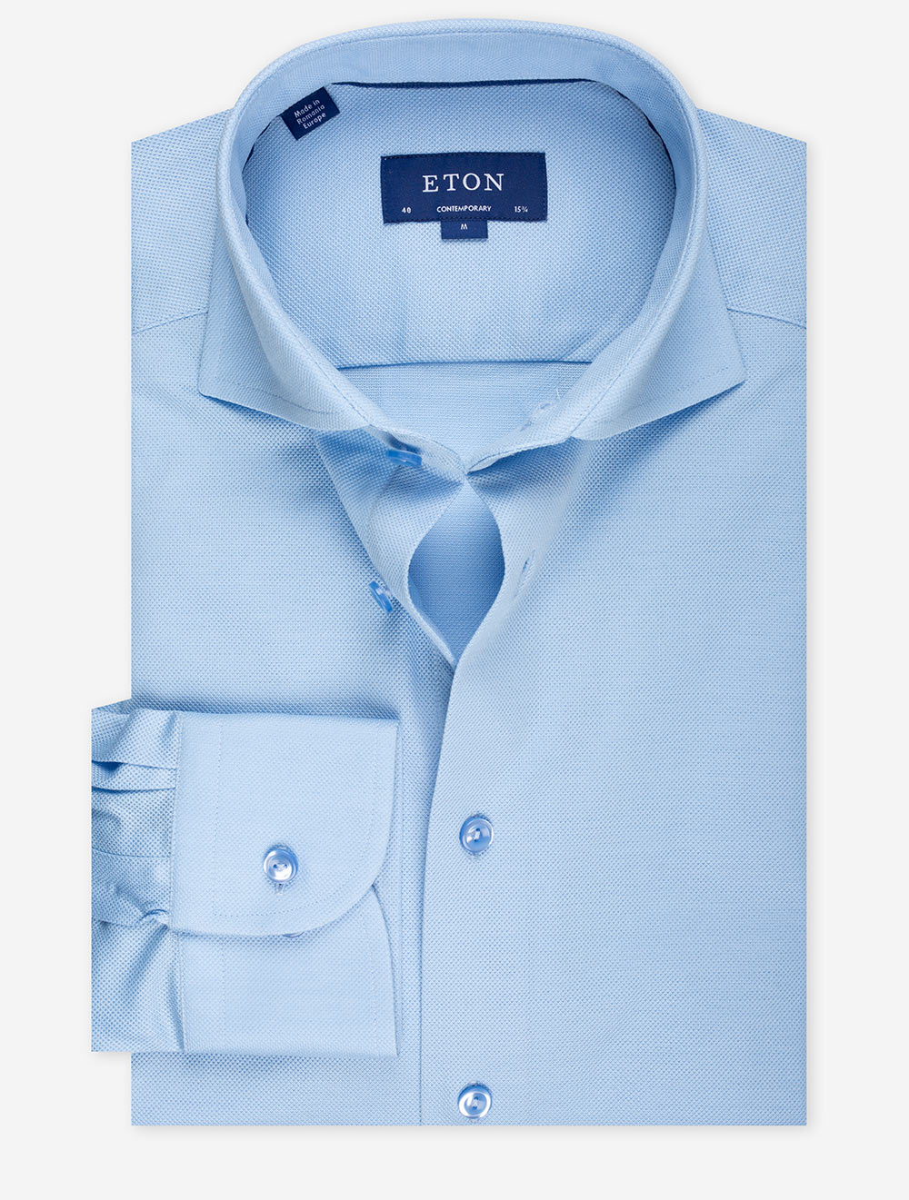 Eton Contemporary Pique Shirt Blue MI