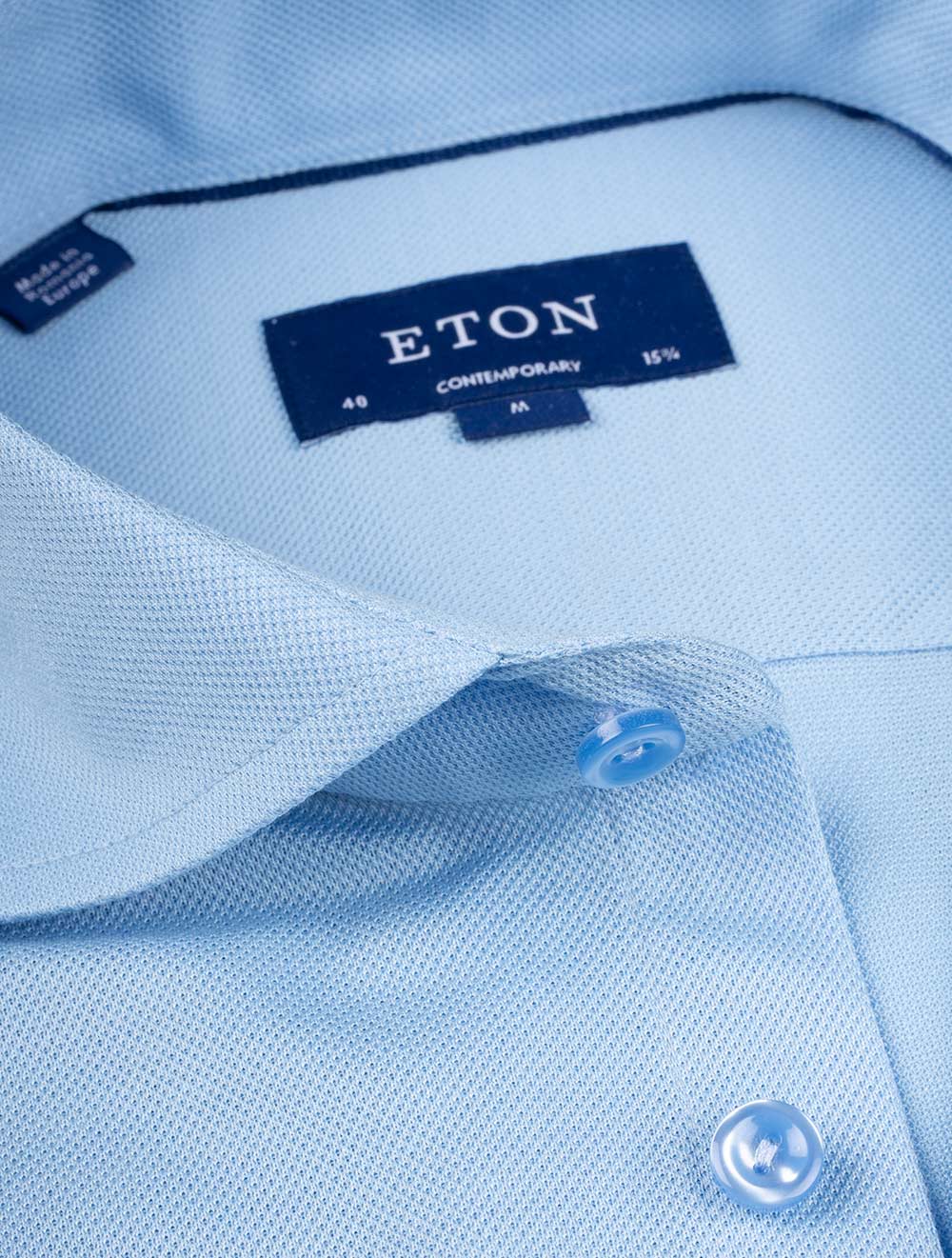 Eton Contemporary Pique Shirt Blue AI2