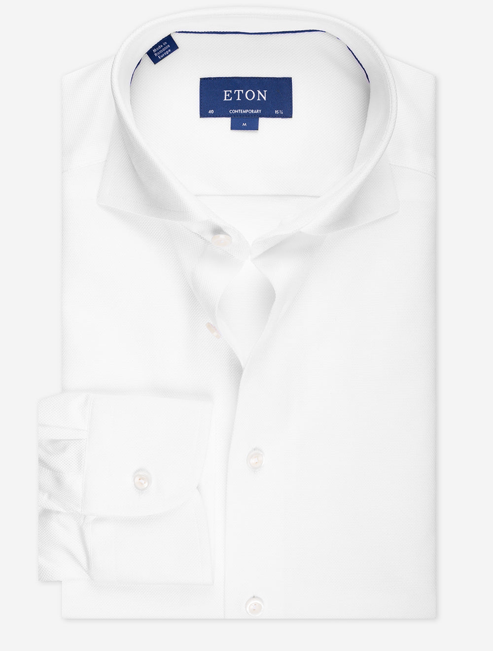 Eton White Pique Contemporary Shirt MI