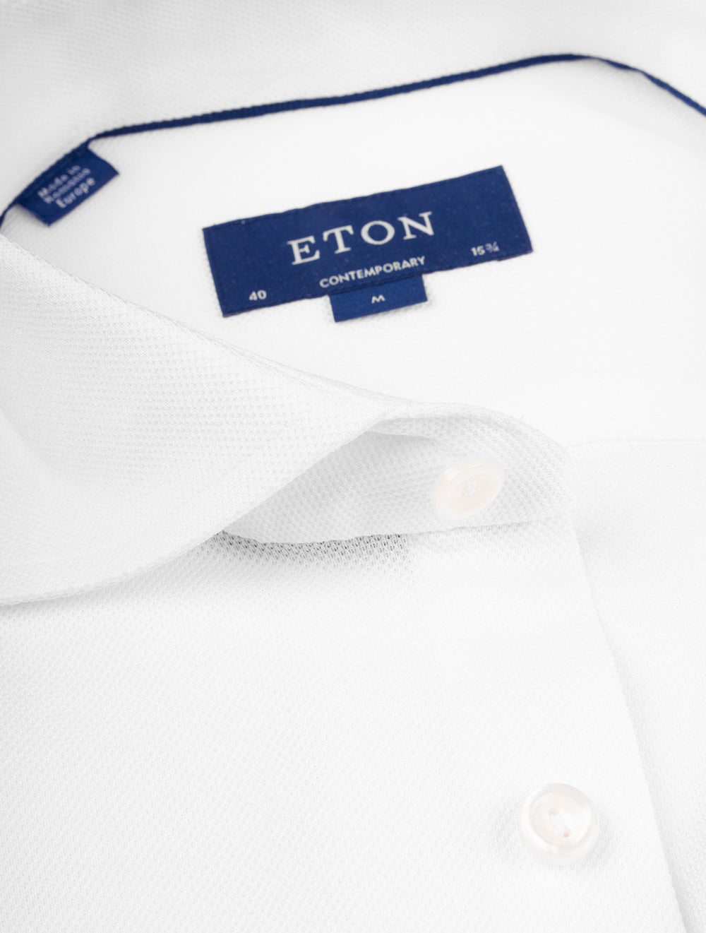 Eton White Pique Contemporary Shirt AI2