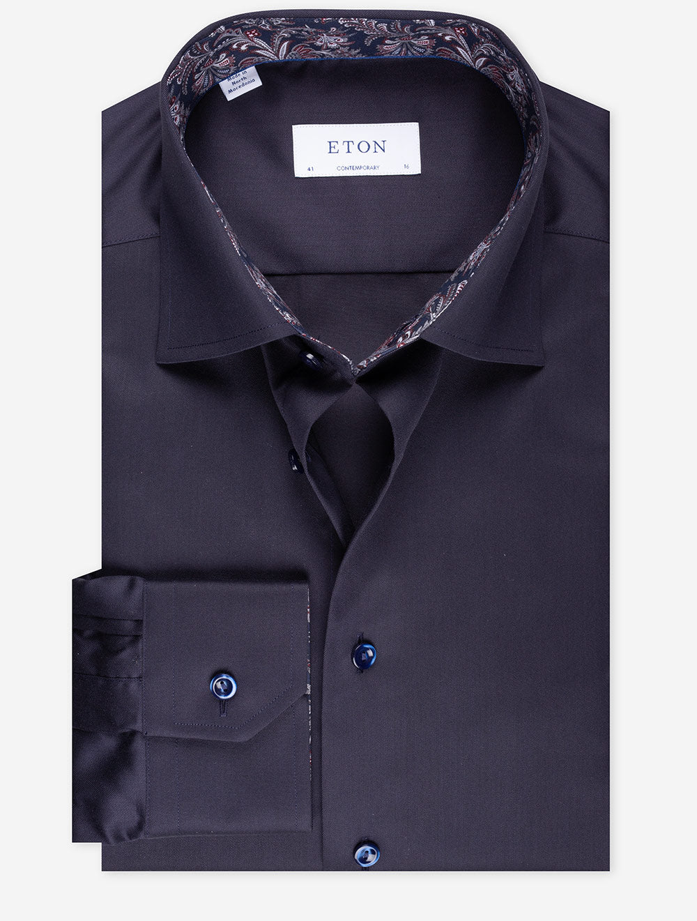 Eton Navy With Inlay Contemporary Shirt MI