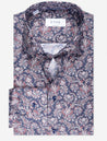 Eton Contemporary Jacobean Pattern Shirt Navy MI