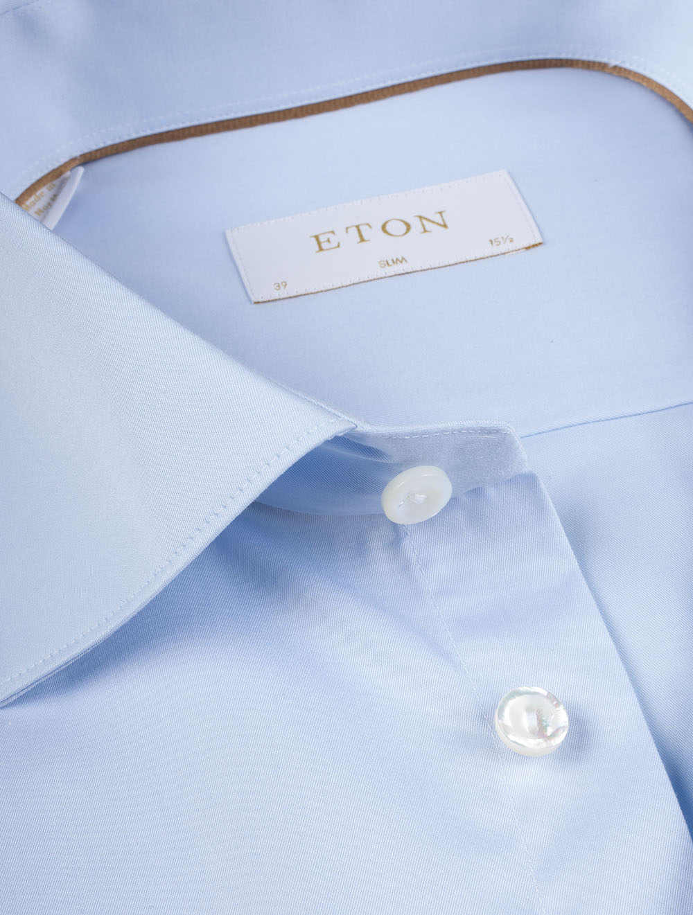 Eton Blue Elevated Twill Slim Fit Shirt AI2