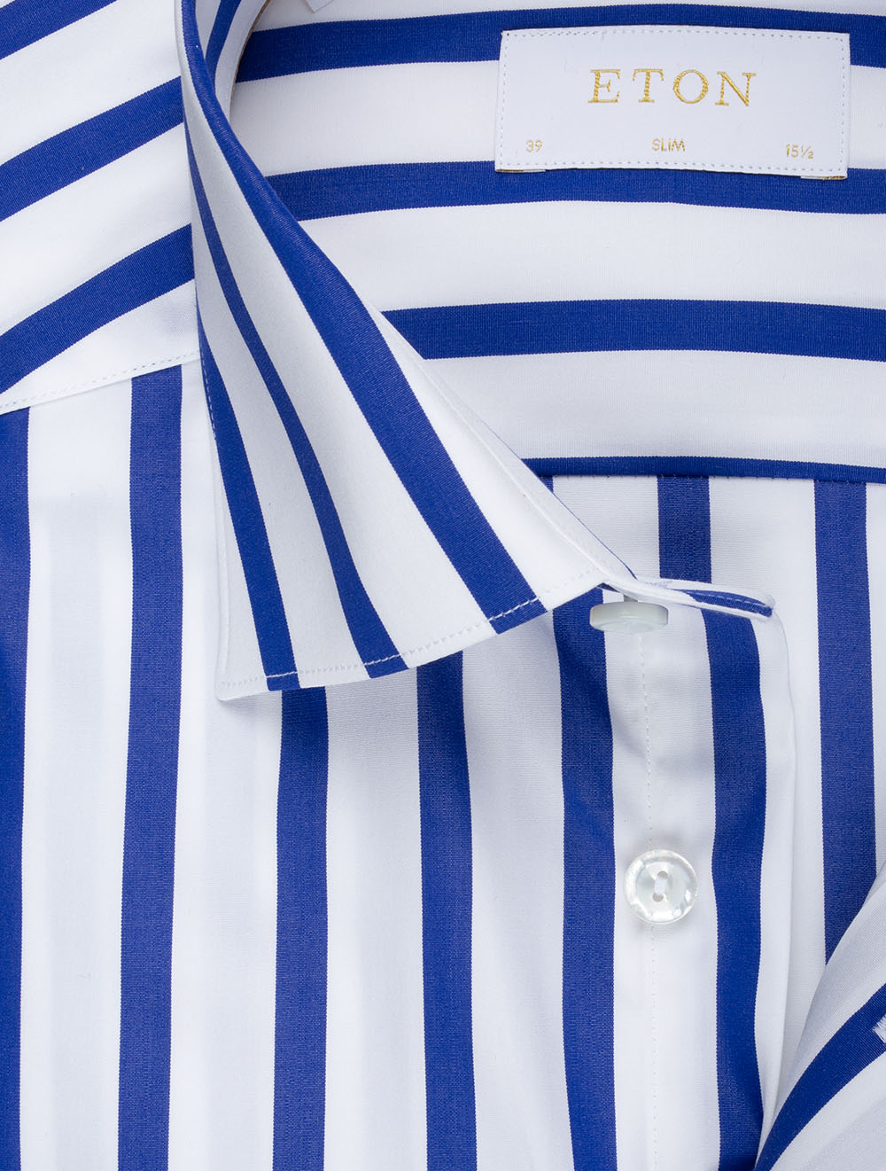 Blue Striped Elevated Poplin Slim Fit Shirt