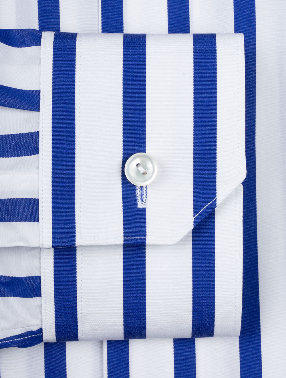 Blue Striped Elevated Poplin Slim Fit Shirt