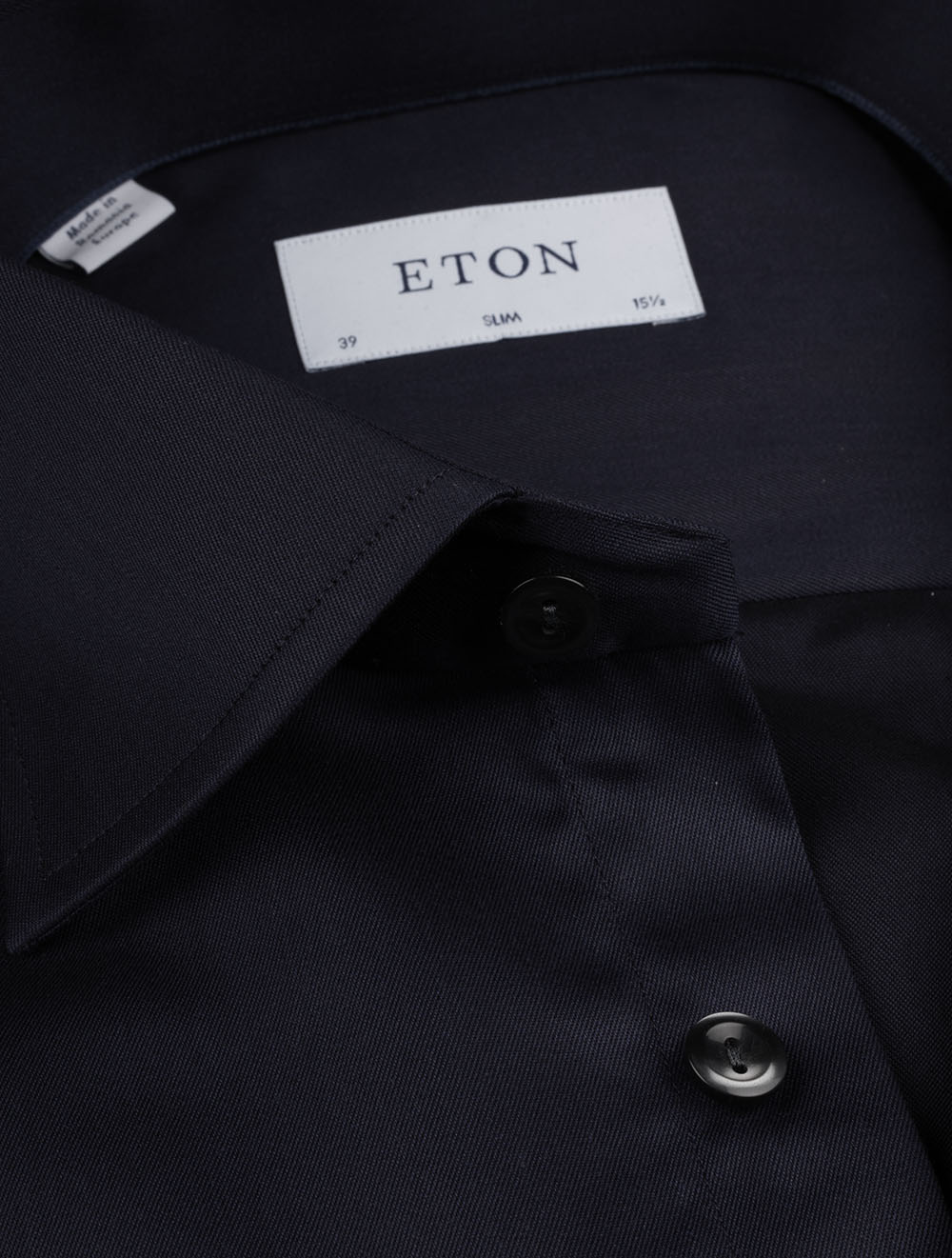 Eton Business Shirt Plain Slim Navy AI2