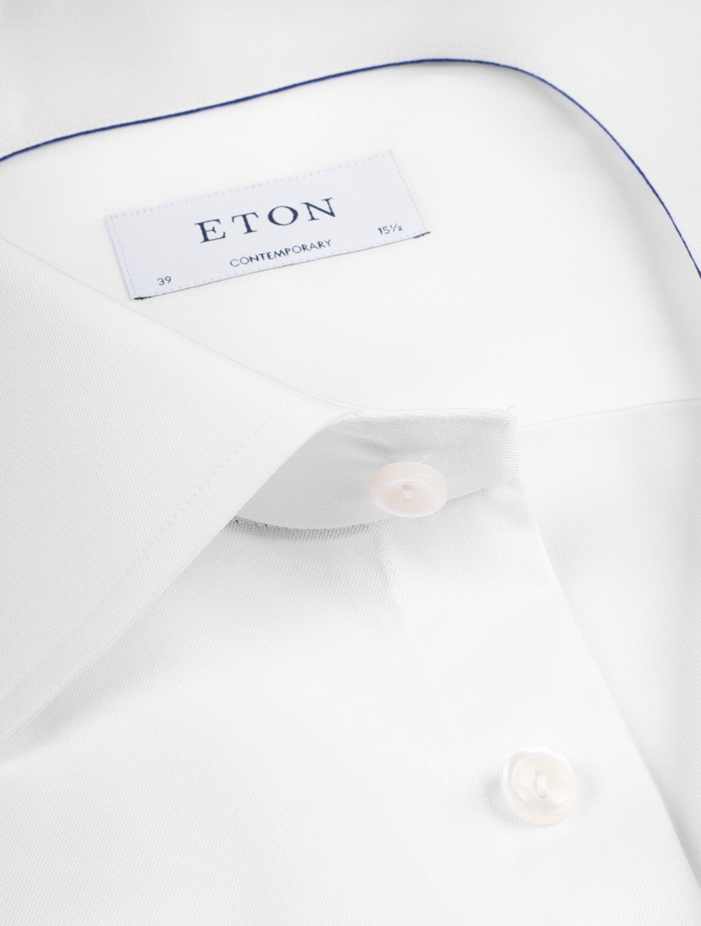 Eton Double Cuff Plain Comtemporary Shirt White AI2