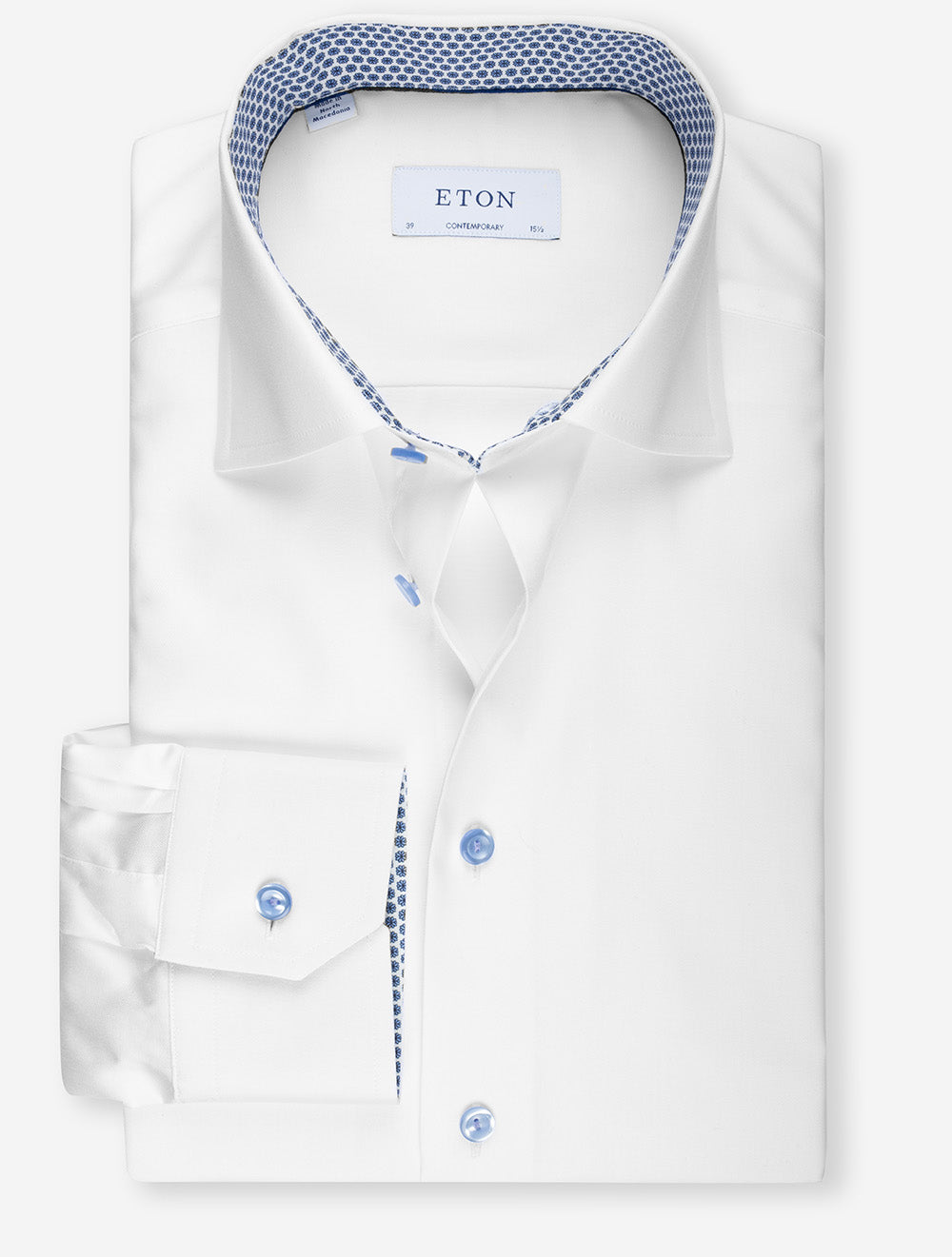 Geo Effect Signature Twill Contemporary Shirt White