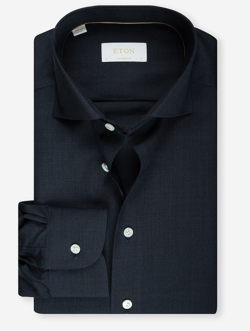 Fine Wool Contemporary Shirt Navy