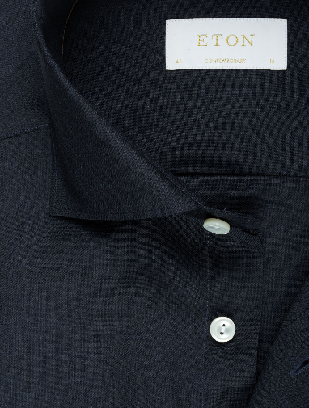 Fine Wool Contemporary Shirt Navy