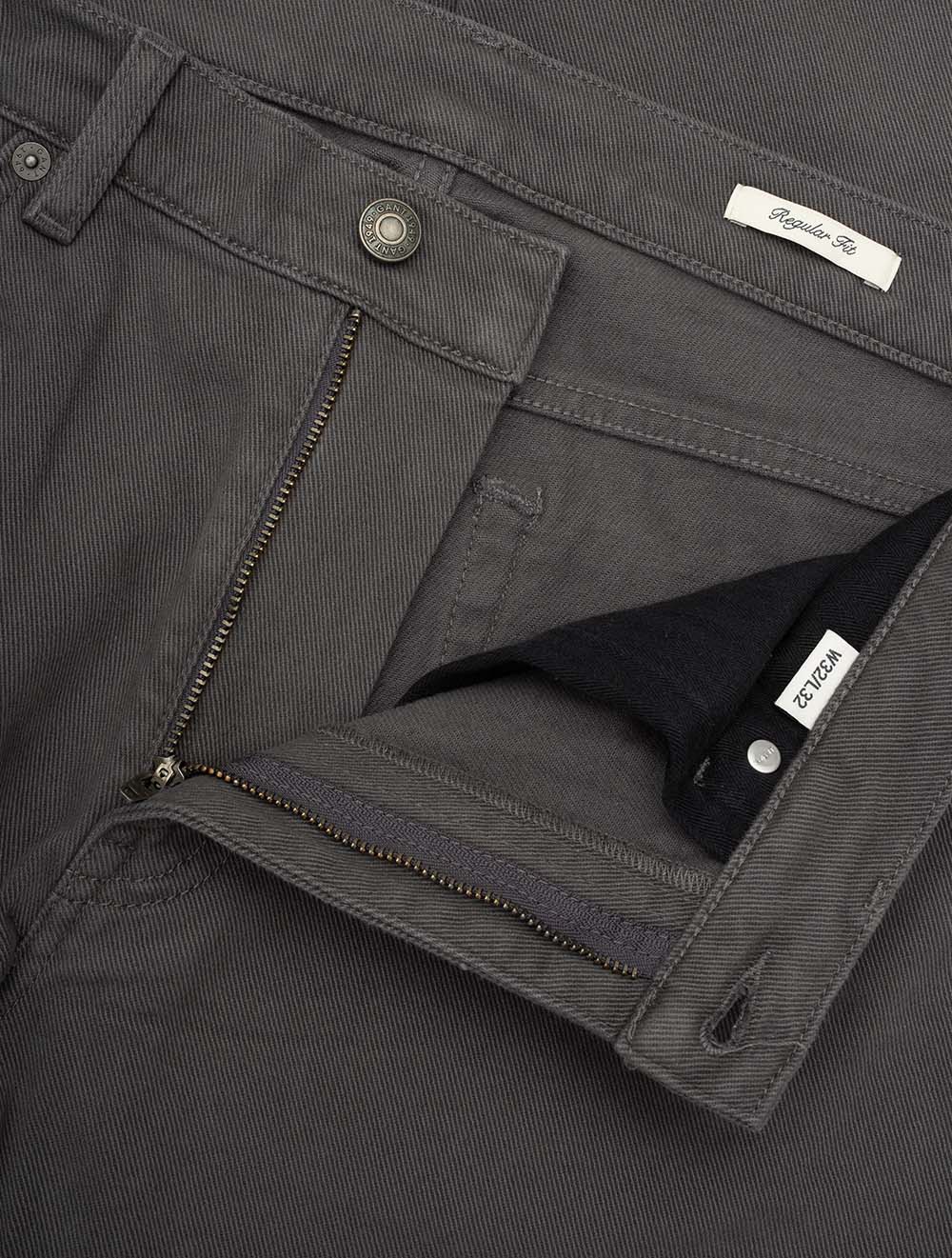 Regular Soft Twill Jeans Antracite