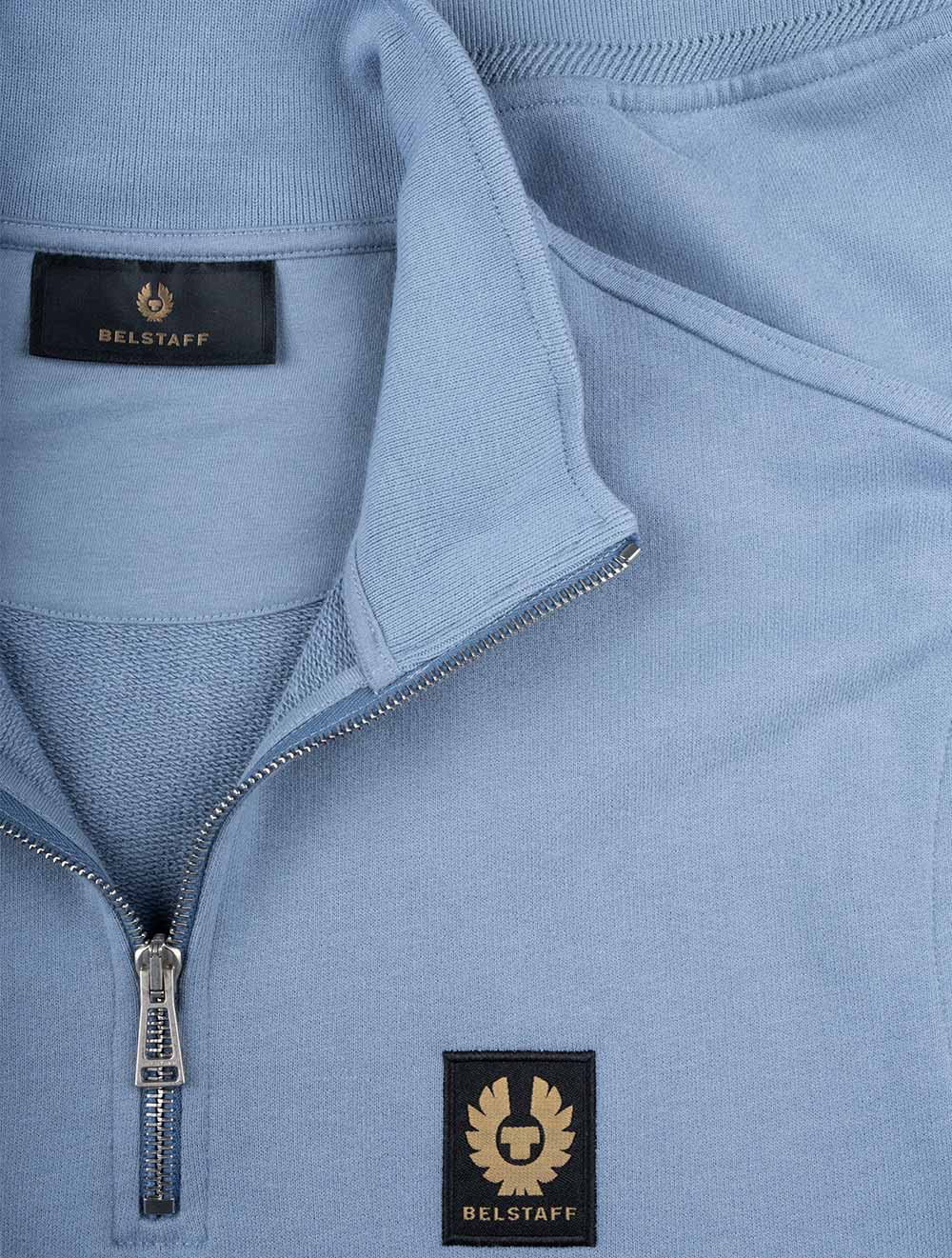 Belstaff Quarter Zip Sweatshirt Blue Flint AI3