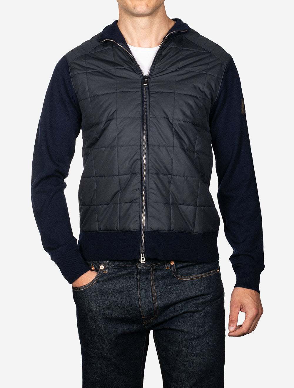 Belstaff Kelbrook Zip Cardigan Washed Navy AI1