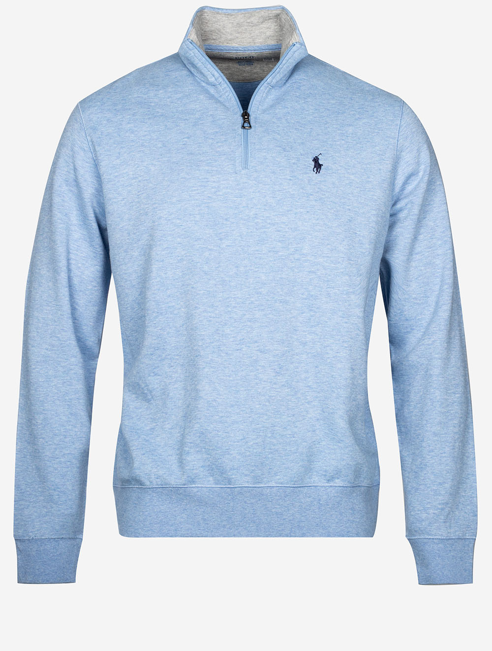 Quarter Zip Jersey Pullover Blue