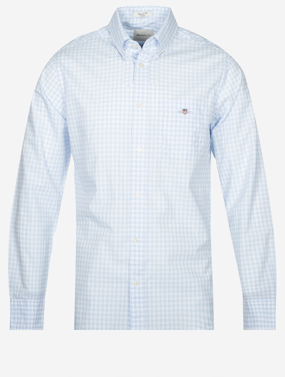 Gant Regular Fit Poplin Gingham Shirt Light Blue MI