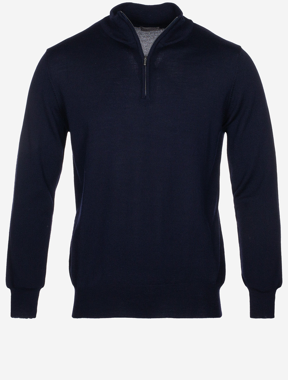 Louis Copeland Half Zip Mock Neck Jumper Navy MI