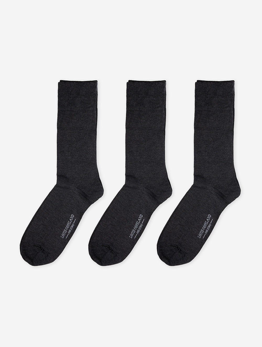 Louis Copeland 3 Pack Sock Charcoal MI