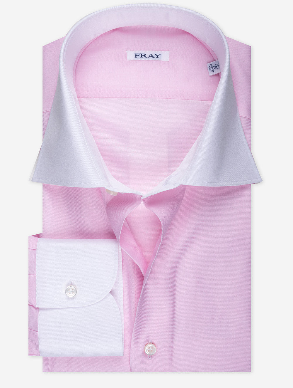 Fray FRAY Contrast Cuff and Collar Shirt Pink MI