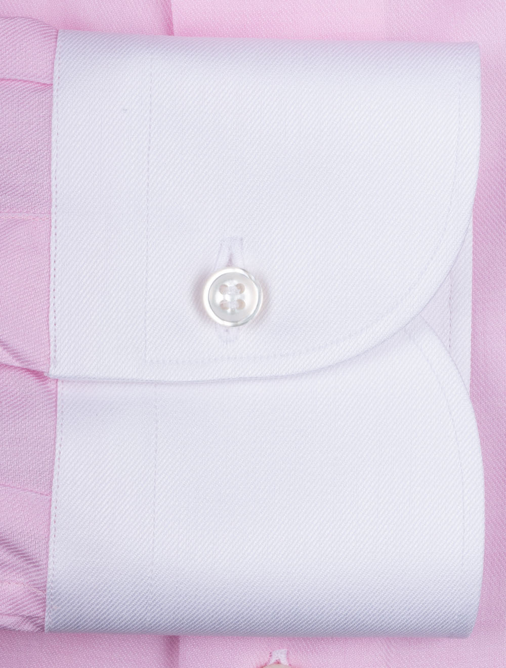 Fray FRAY Contrast Cuff and Collar Shirt Pink AI3