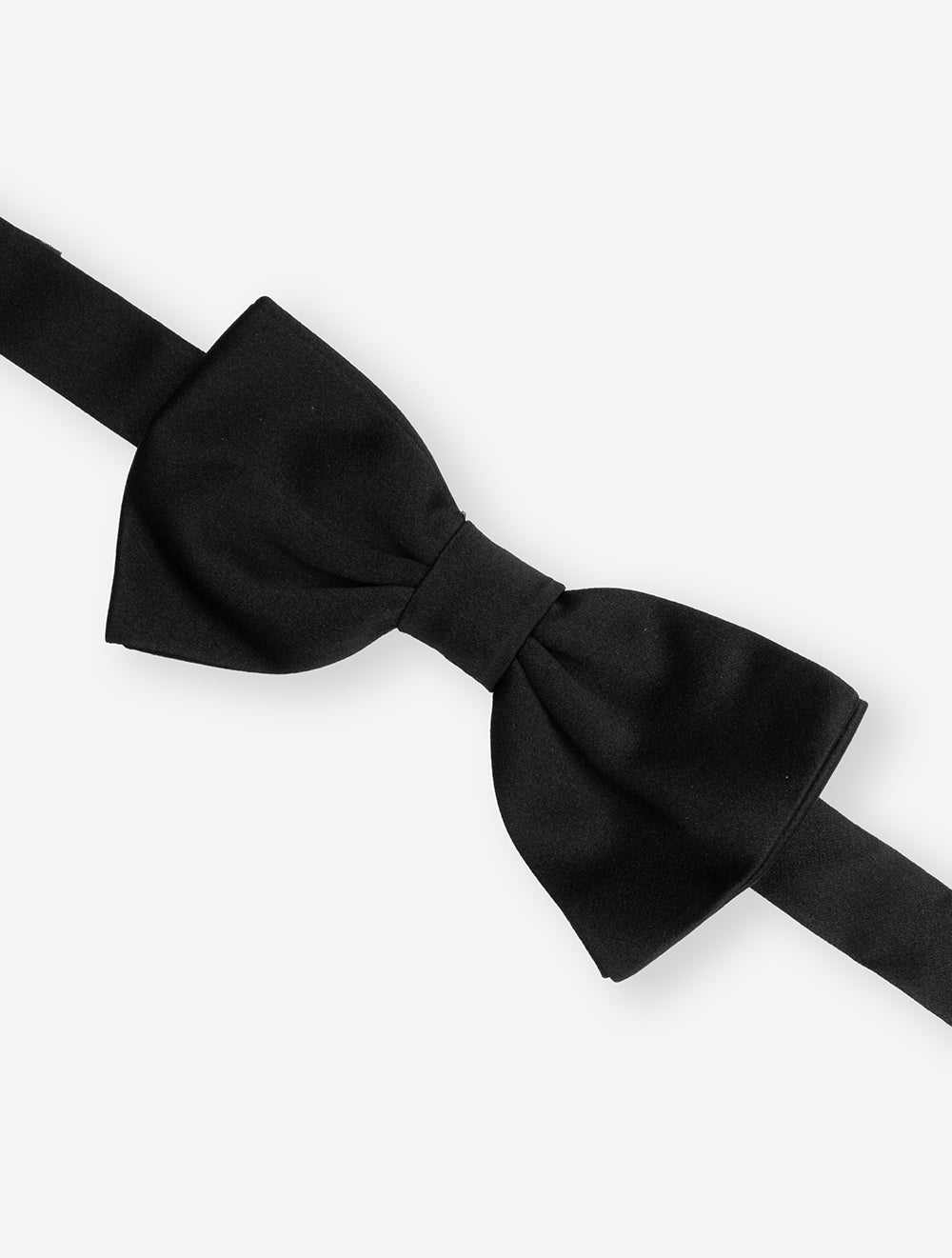 Pre-Tied Silk Satin Bow Tie Black