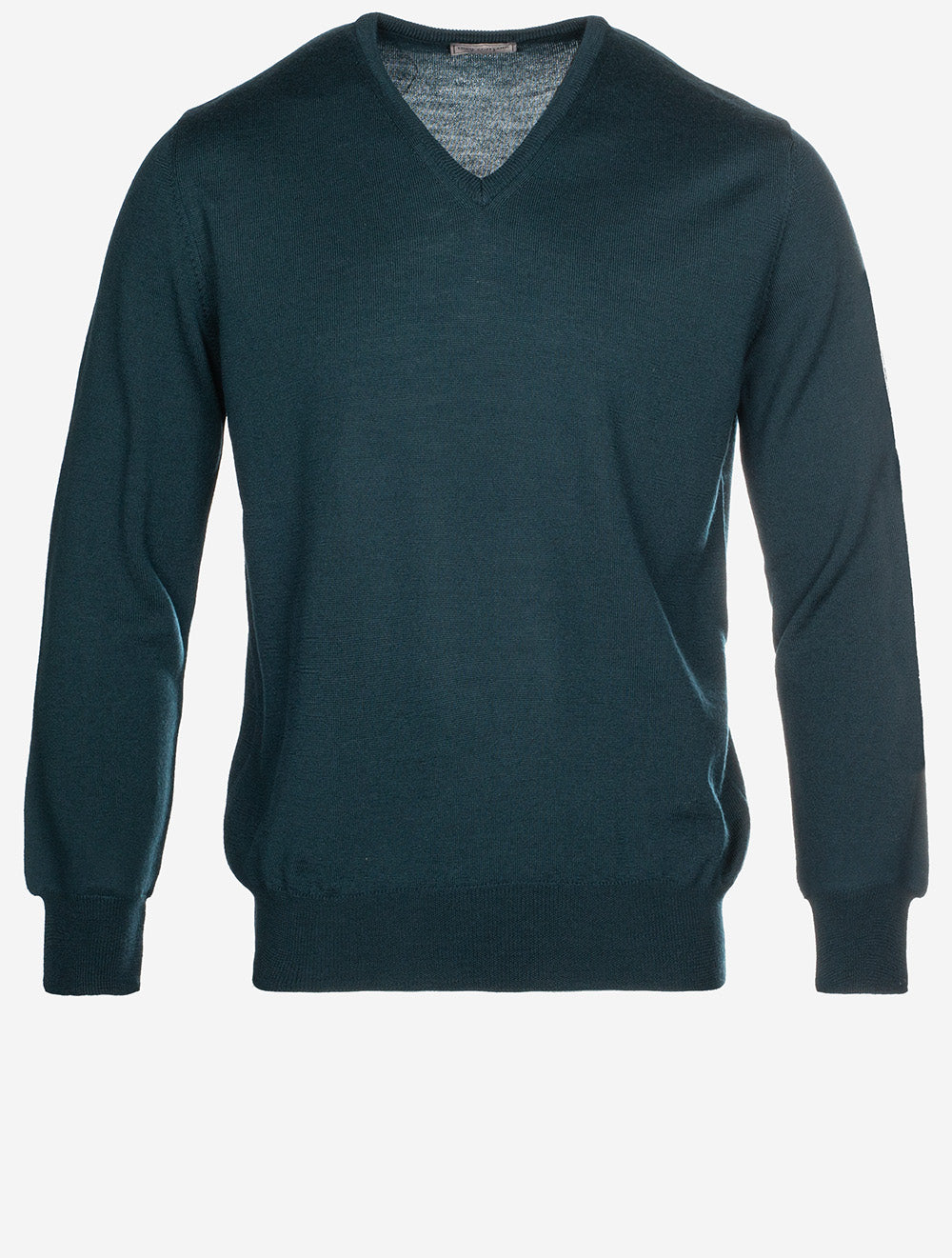 Merino Wool V Neck Green