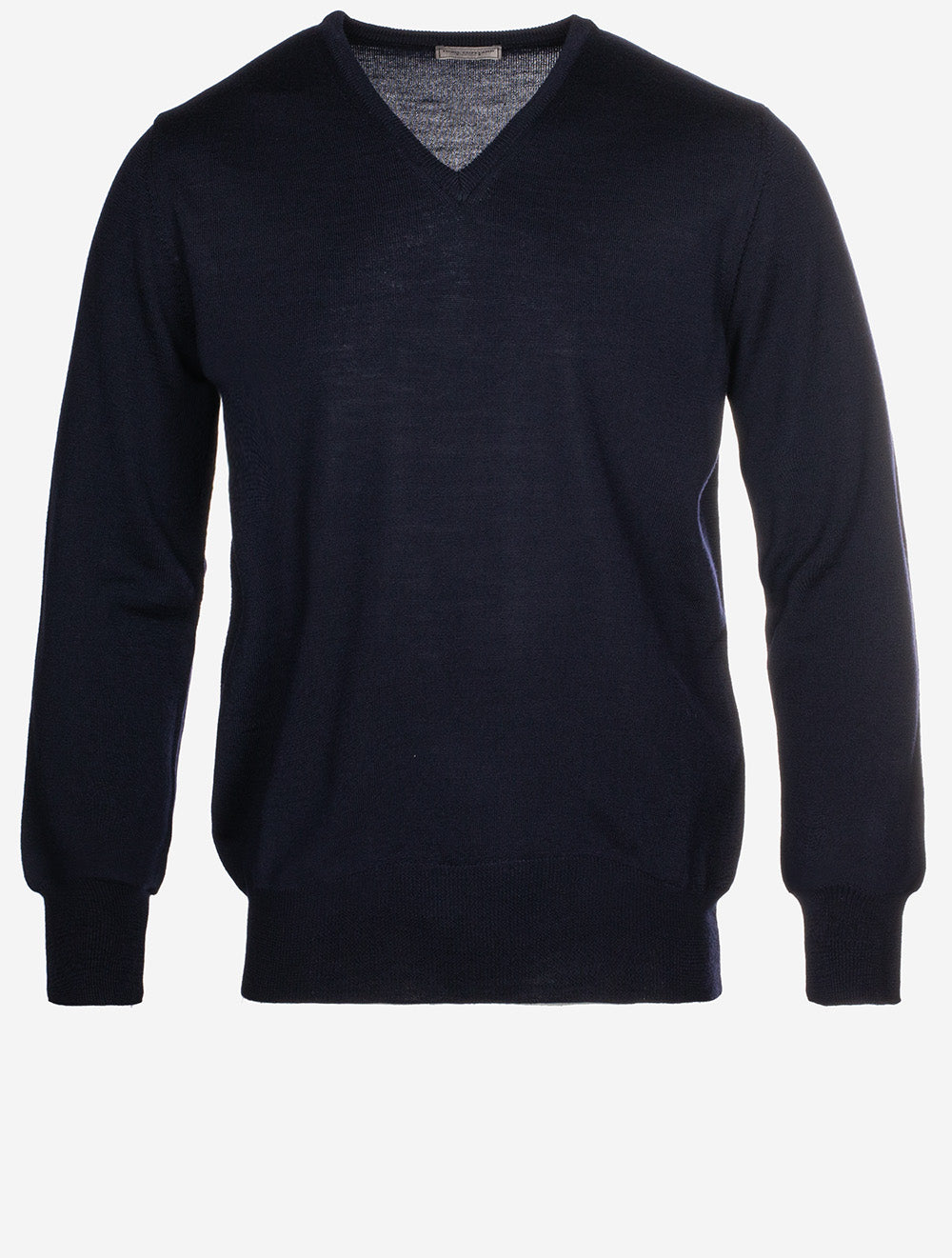 Merino Wool V Neck Navy