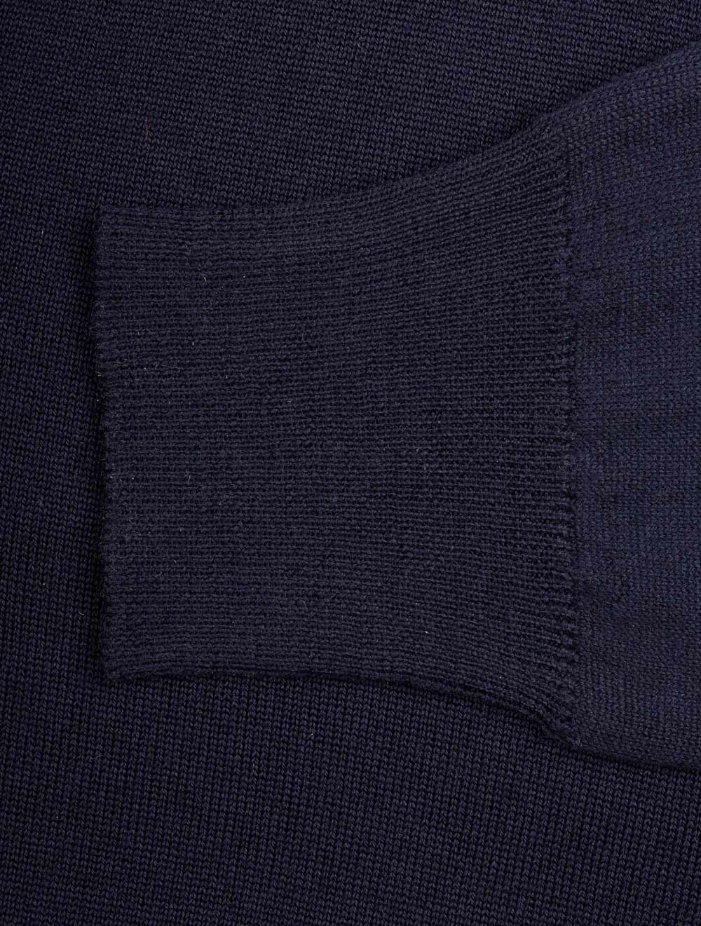 Merino Wool V Neck Navy