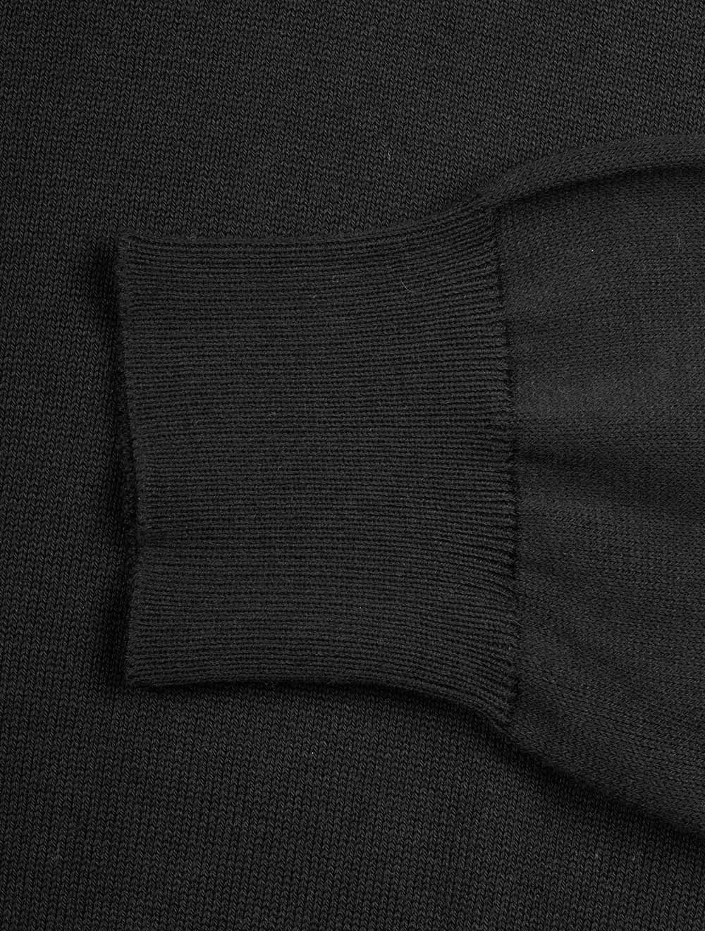 Louis Copeland Merino Long Sleeve Polo Black AI5