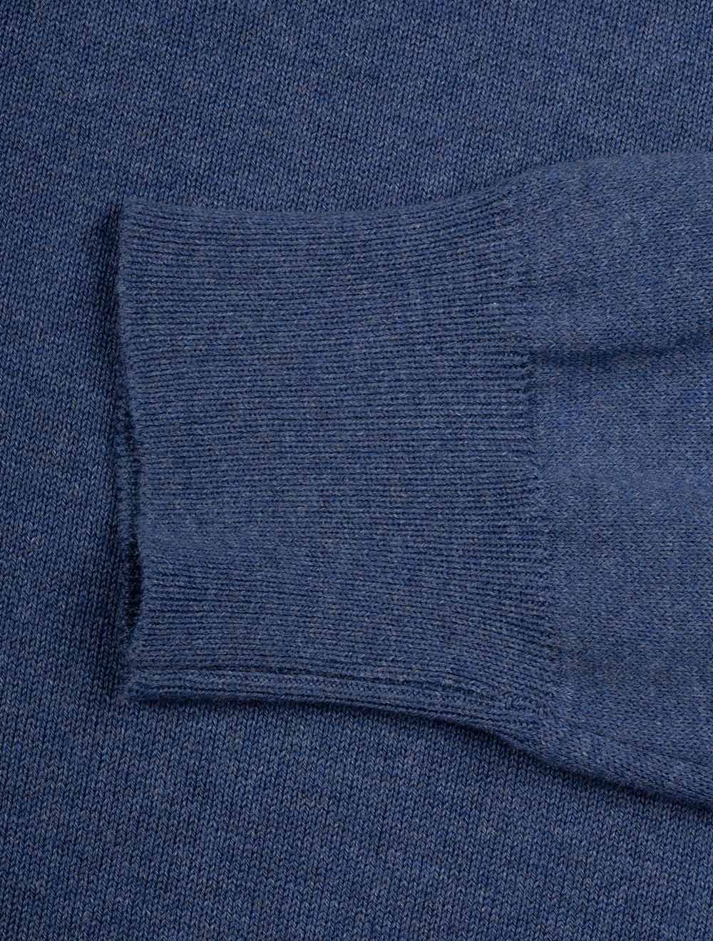 Louis Copeland Merino Long Sleeve Polo Blue AI6