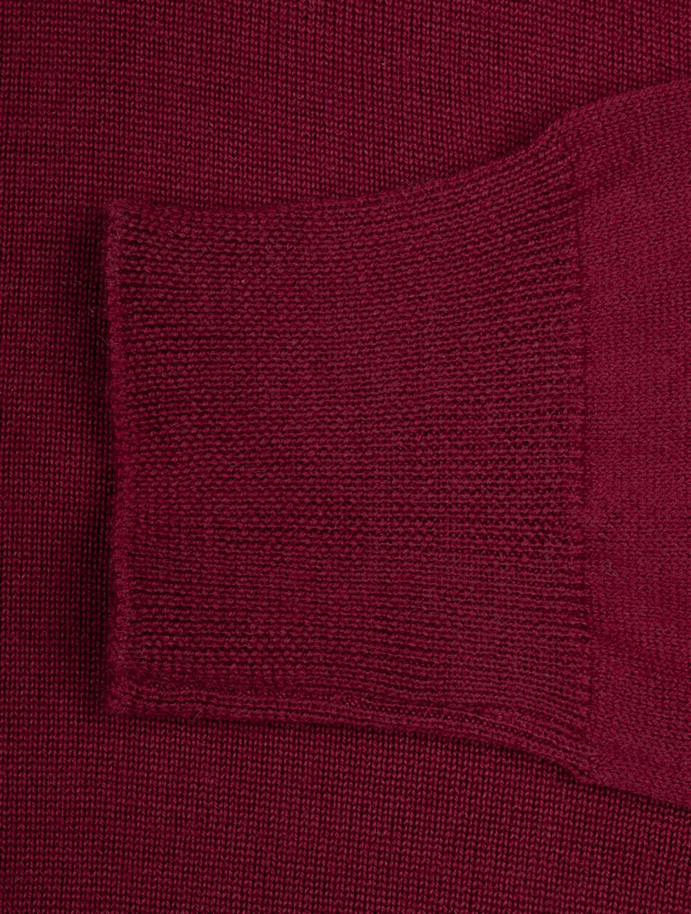 Louis Copeland Merino Long Sleeve Polo Bordeaux AI5