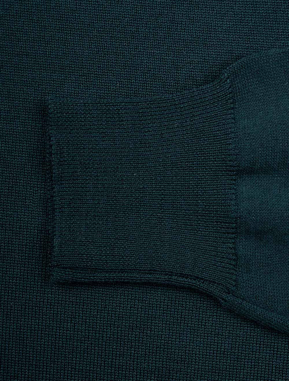 Louis Copeland Merino Long Sleeve Polo Green AI5