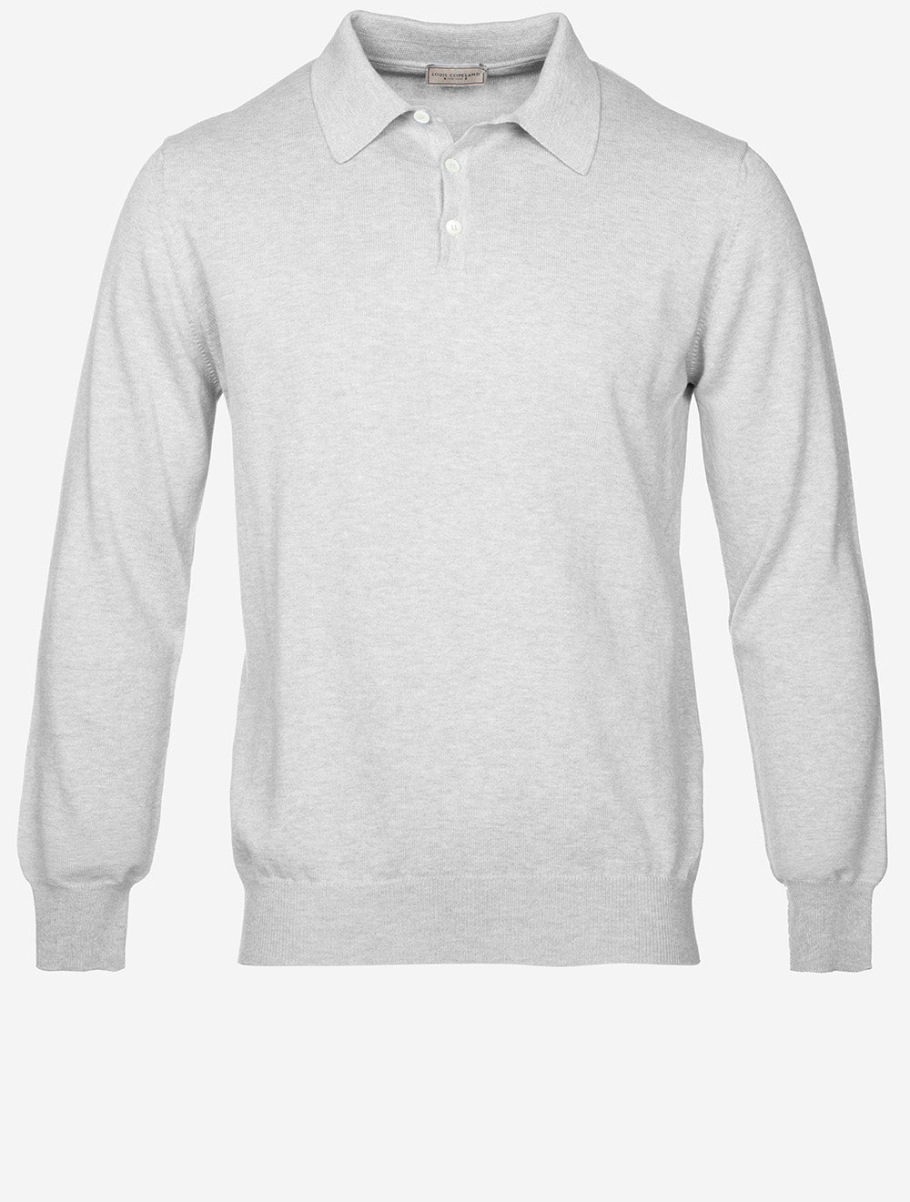 Louis Copeland Merino Long Sleeve Polo Grey MI