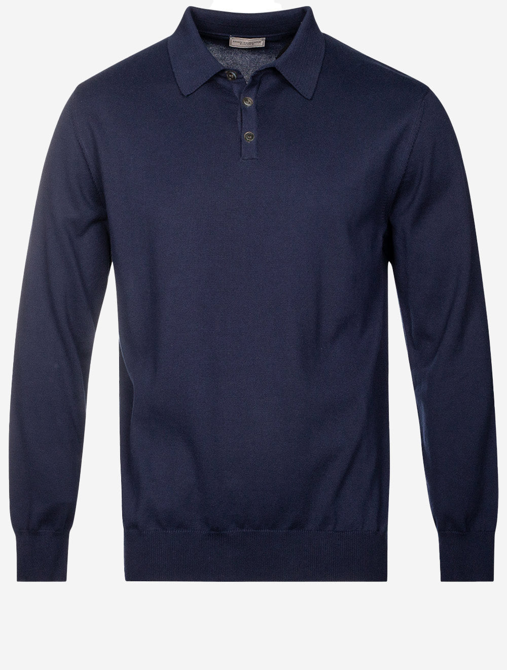 Merino Long Sleeve Polo Navy