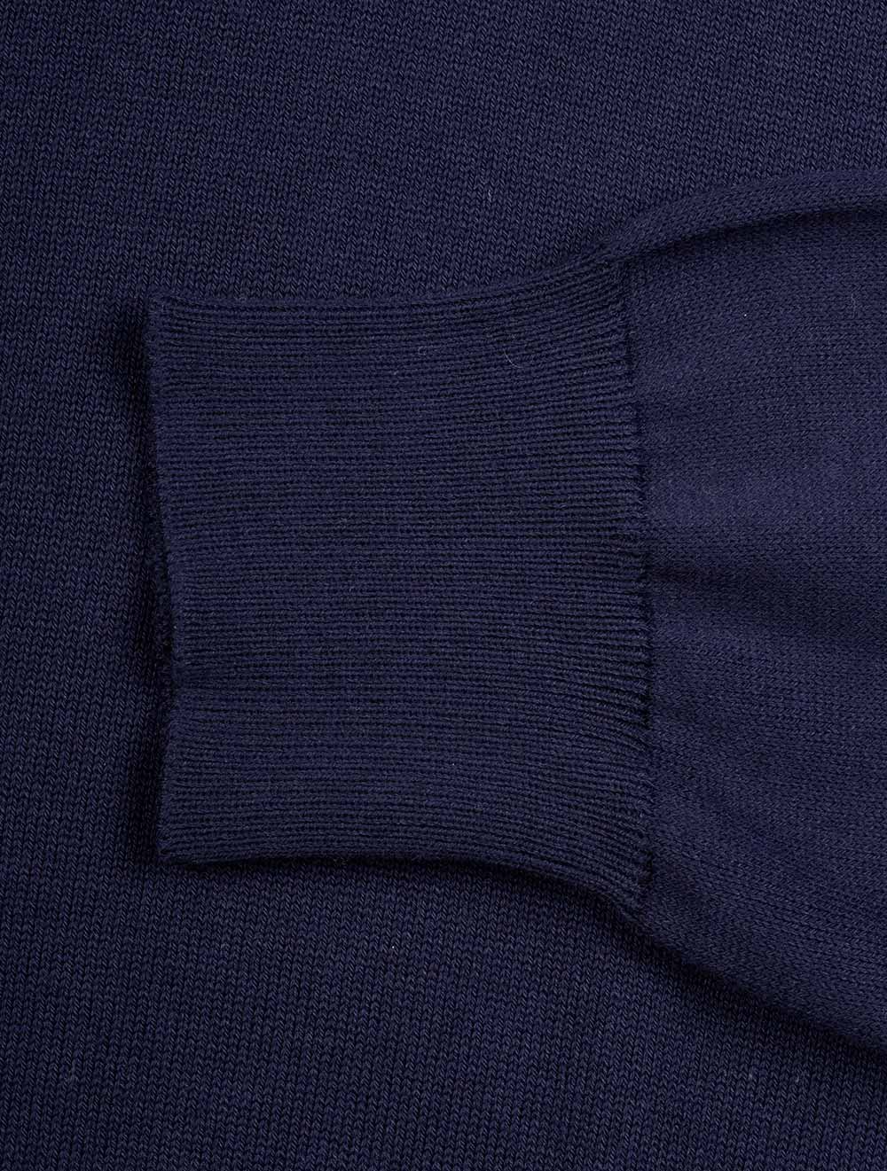 Louis Copeland Merino Long Sleeve Polo Navy AI5