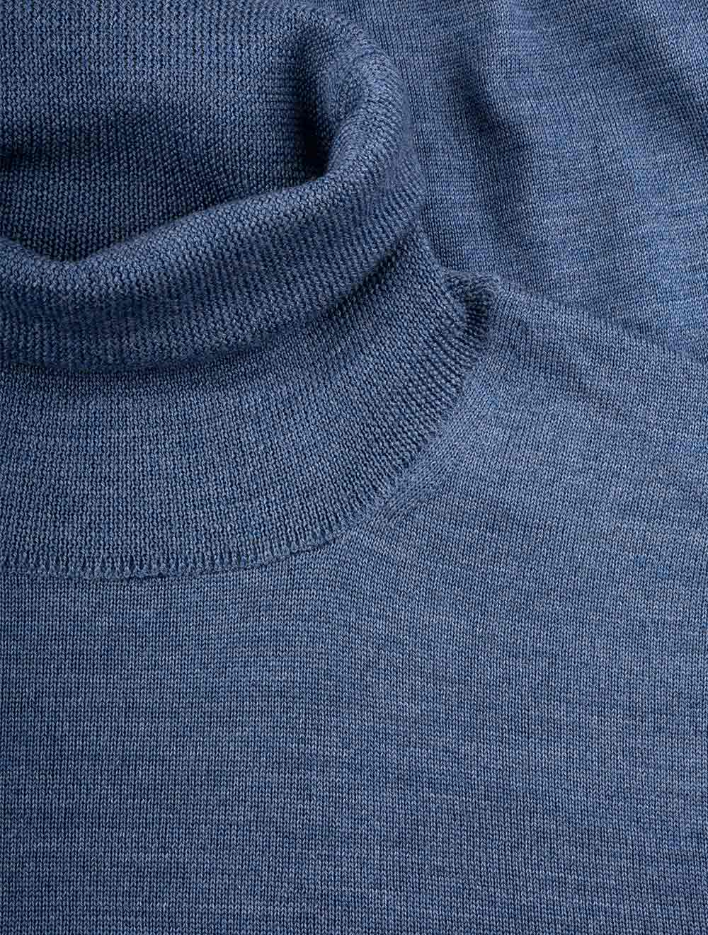 Louis Copeland Merino Wool Turtle Neck Blue AI3