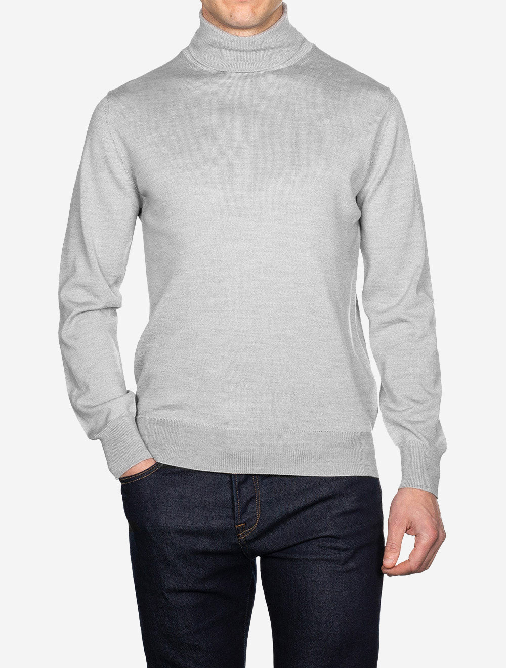 Louis Copeland Merino Wool Turtle Neck Grey AI2