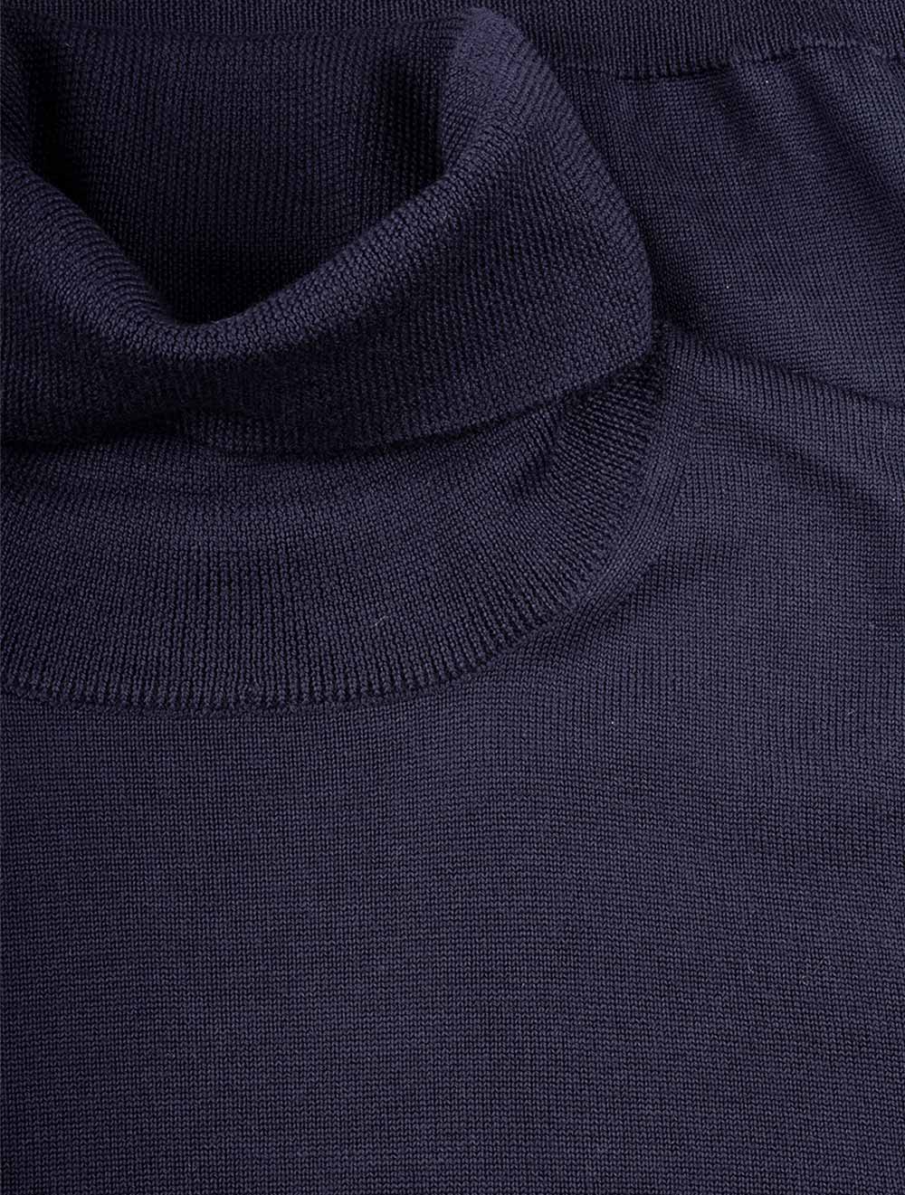 Louis Copeland Merino Wool Turtle Neck Navy AI3